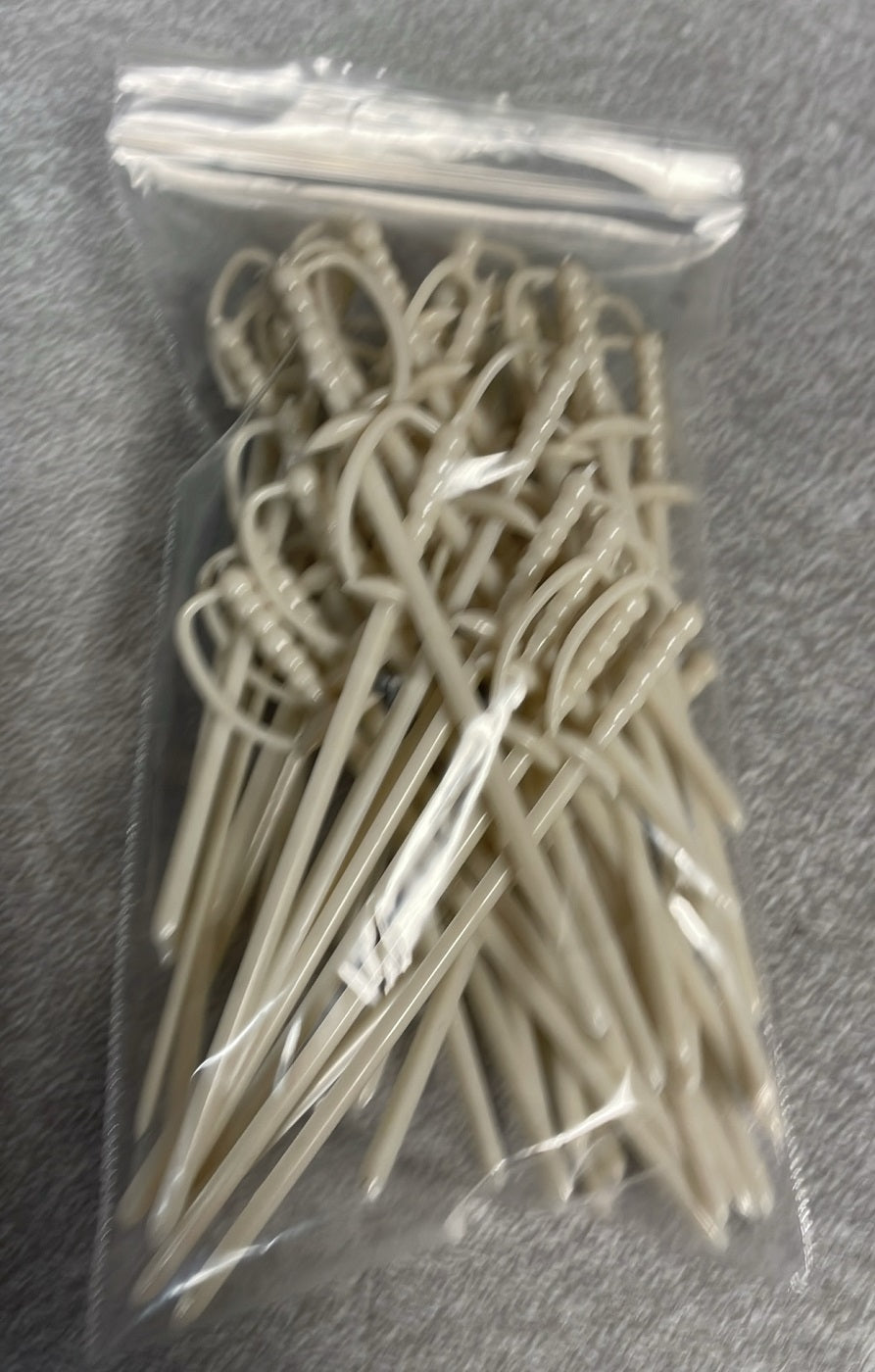50 Pack White Plastic Sword 3.25" Cocktail/Appetizer Picks