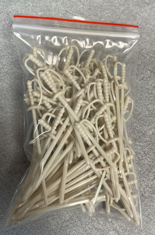100 Pack White Plastic Sword 3.25" Cocktail/Appetizer Picks