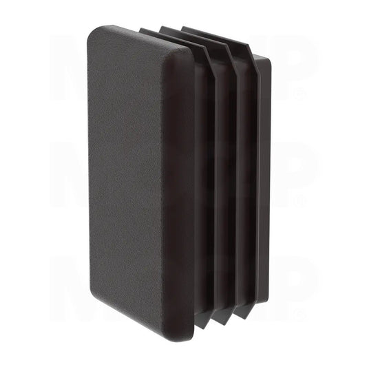 Four 3/4" x 1-1/2" O.D. Rectangular Ribbed Tubing Insert Glide Caps 14-20 ga