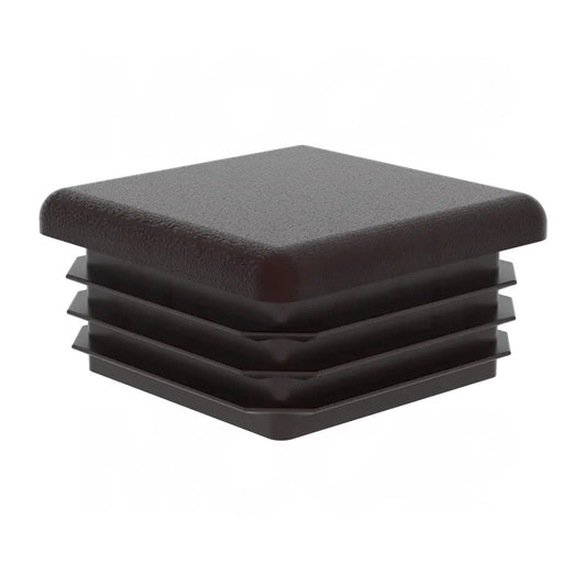 100 1.25" x 1.25" OD Square Ribbed Tubing Plug Insert Glide End Caps 14-20 ga