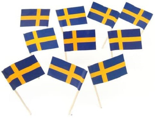 100 Swedish Sweden Flag Toothpicks