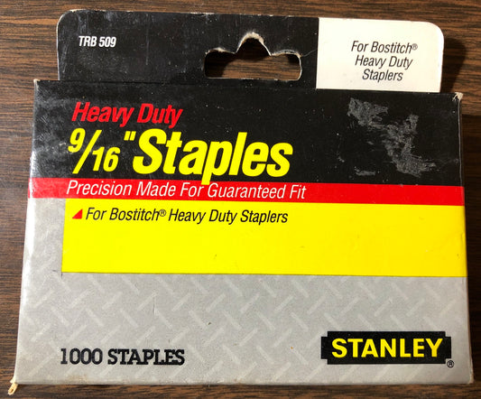 Stanley TRB 509 9/16" Heavy Duty Staples (1000 ct Pack)