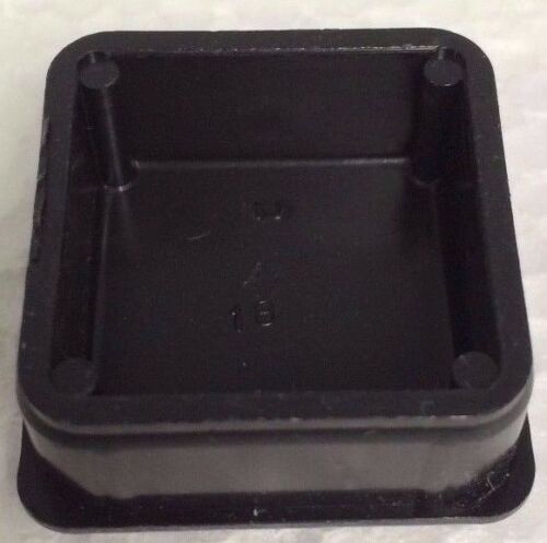 12 Plastic 1-1/8" Square Furniture Glide Tips