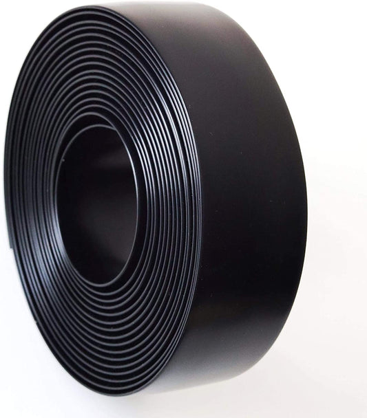 1.5"x50' Black Vinyl Patio Furniture Strapping (Glossy)